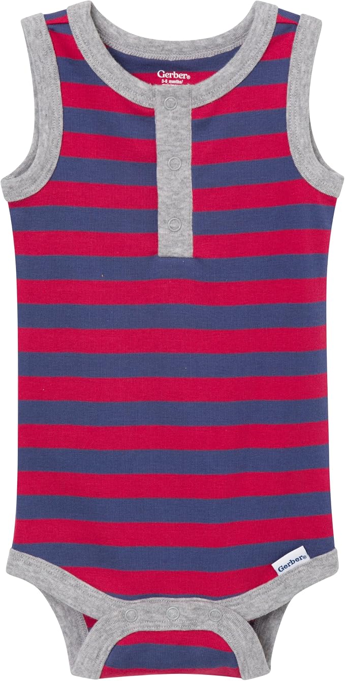 Gerber Baby Boys Multi-Pack Sleeveless Onesies Bodysuit - Image 3