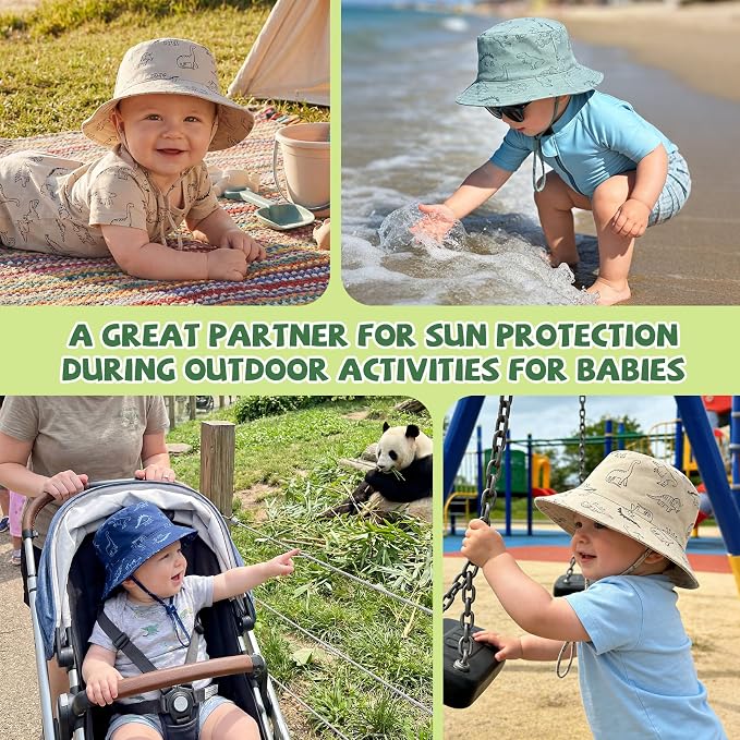 Durio Baby Sun Hat UPF50+ Wide Brim Bucket Hats - Image 6
