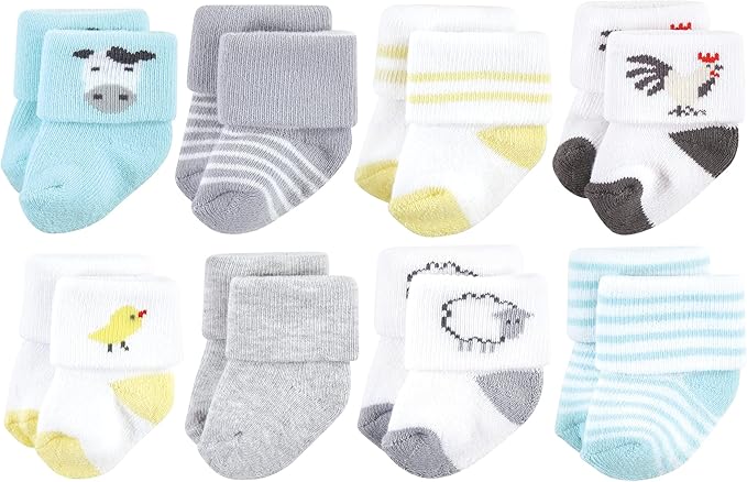Hudson Baby Baby 8-pack Cotton Rich Newborn and Terry Socks by HudsonBaby