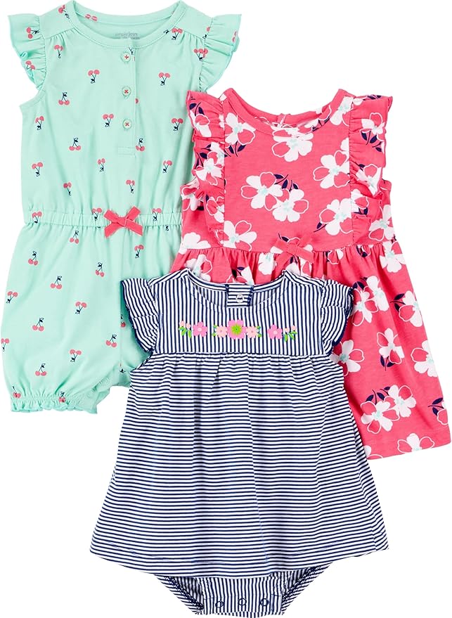 Simple Joys by Carter's Baby Girls 3-pack Romper, Sunsuit and Dress by SimpleJoysbyCarters