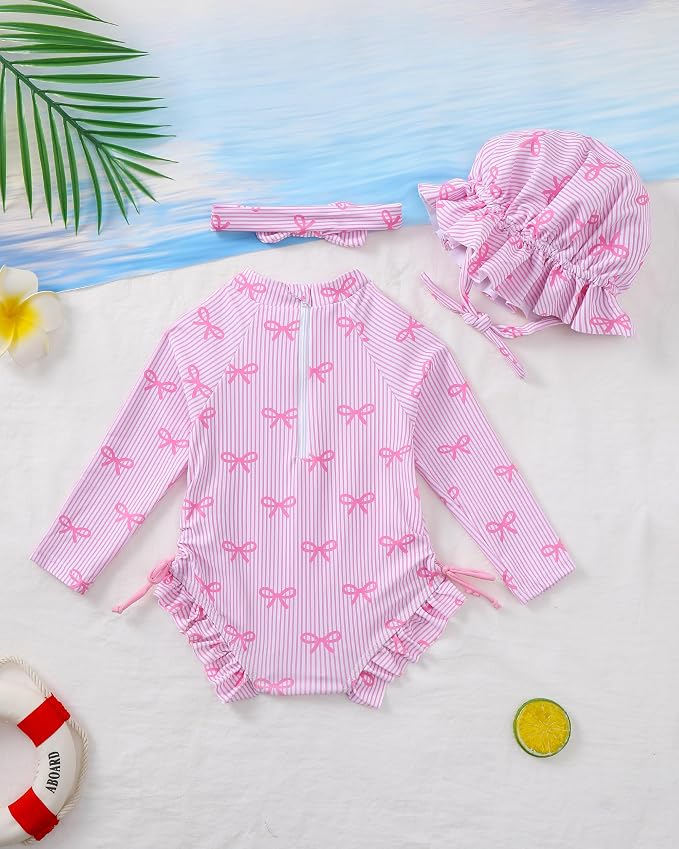 Renotemy Baby Swimsuit Girls One-Piece Swimwear Baby Beach Essentials 3M-3T - Image 4