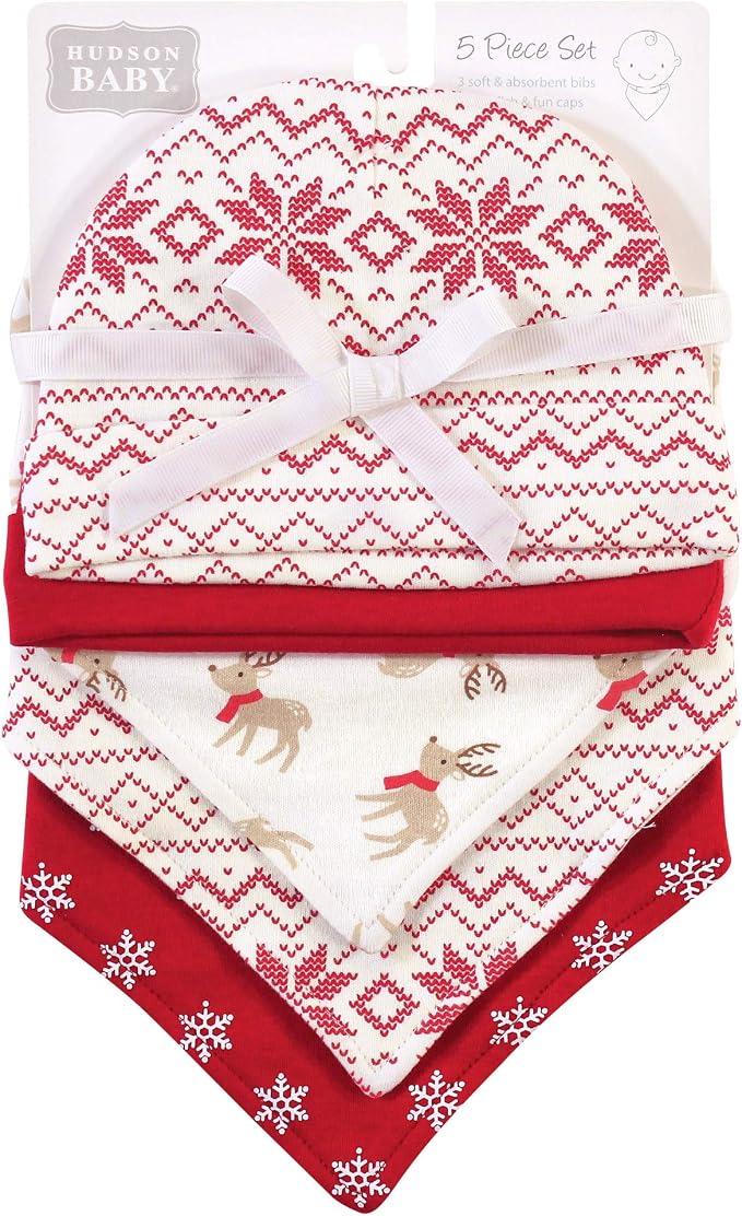 Hudson Baby Unisex Baby Cotton Bib and Headband Set - Image 2