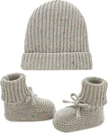 LAWKUL Baby Beanie and Booties 2-Piece Set | Newborn, Knit Hat, Cotton Sock by LAWKUL