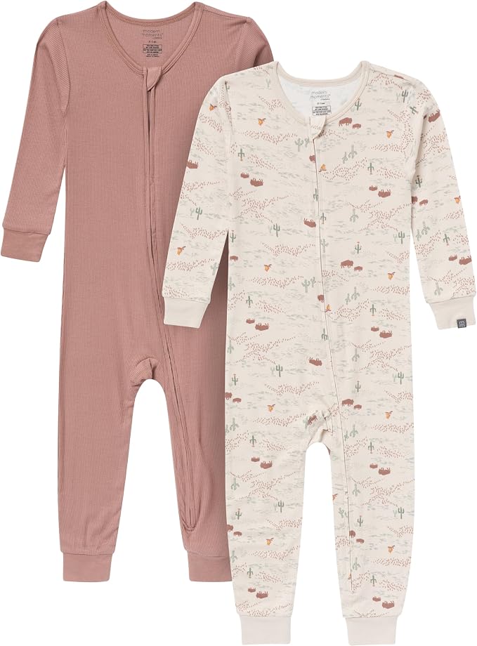 Modern Moments by Gerber Baby Viscose 2-pack Footless Tight Fitting Pajamas - Image 6