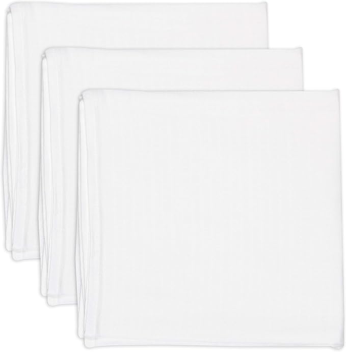 HonestBaby 3-Pack Organic Cotton Swaddle Blankets, Bright White, One Size by HonestBaby