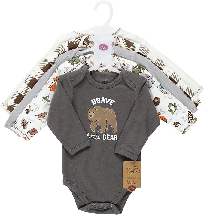 Touched by Nature Unisex Baby Organic Cotton Long-Sleeve Bodysuits - Image 2