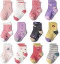 SkiBeaut Baby Toddlers Girls Socks, 12 Pairs Non Slip Kids Grips Toddler Grippy by SKIBEAUT