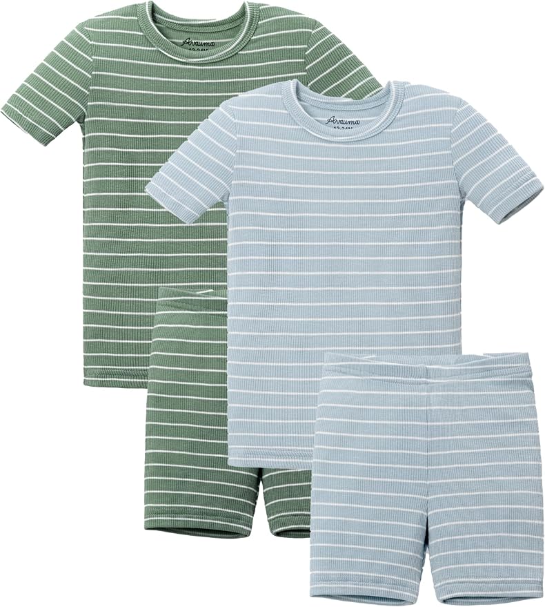 AVAUMA Stripe Pattern Baby Boys Girls Pajama Set Kids Toddler Snug fit Ribbed by AVAUMA