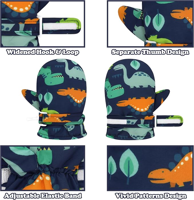 Sarfel Toddler Mittens Waterproof Toddler Gloves Baby Winter Mittens Toddler - Image 4