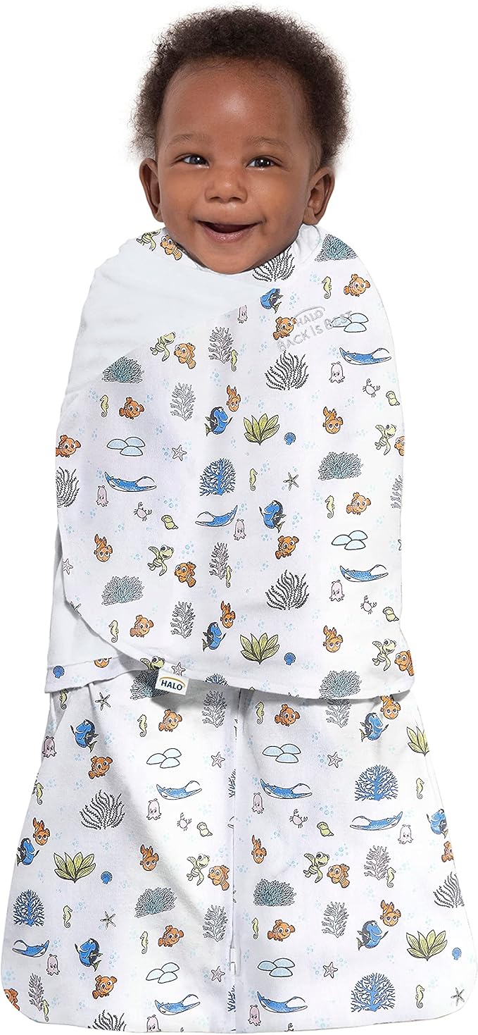 HALO Disney Baby Finding Nemo 100% Cotton Sleepsack Swaddle, 3-Way Adjustable - Image 2