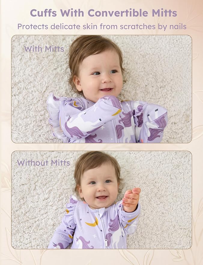Yoofoss Baby Sleepers Baby Girl Clothes 100% Organic Cotton Pajamas - Image 5