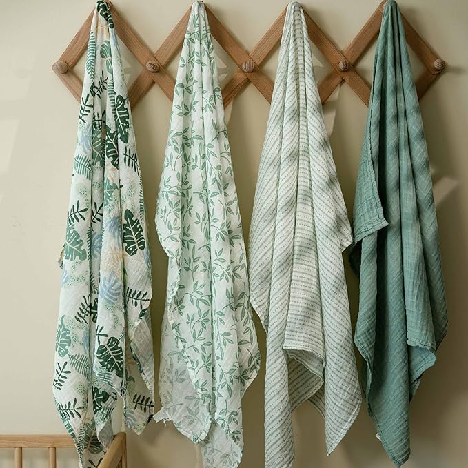 Muslin Swaddle Blankets for Newborn, Cotton Receiving Blanket | 4 Pack 100% - Image 2