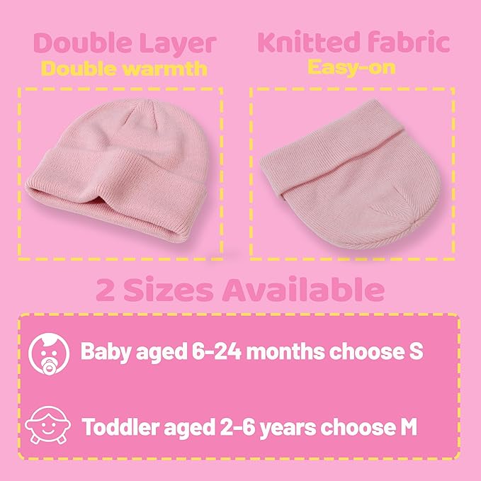 YMYDYFC Baby Beanie 3Pack Toddler Beanie Infant Knit Hat Baby Winter Hats for Boy Girl Winter Clothes Warm Knit Cap 0-6Years
