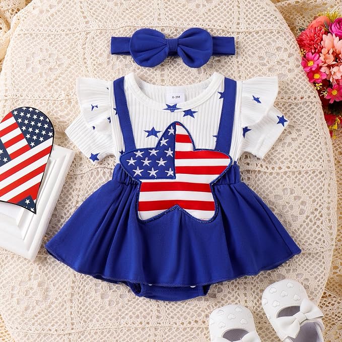 Giraropa Newborn Baby Girl Clothes Smocked Bubble Romper Dress + Socks + - Image 2