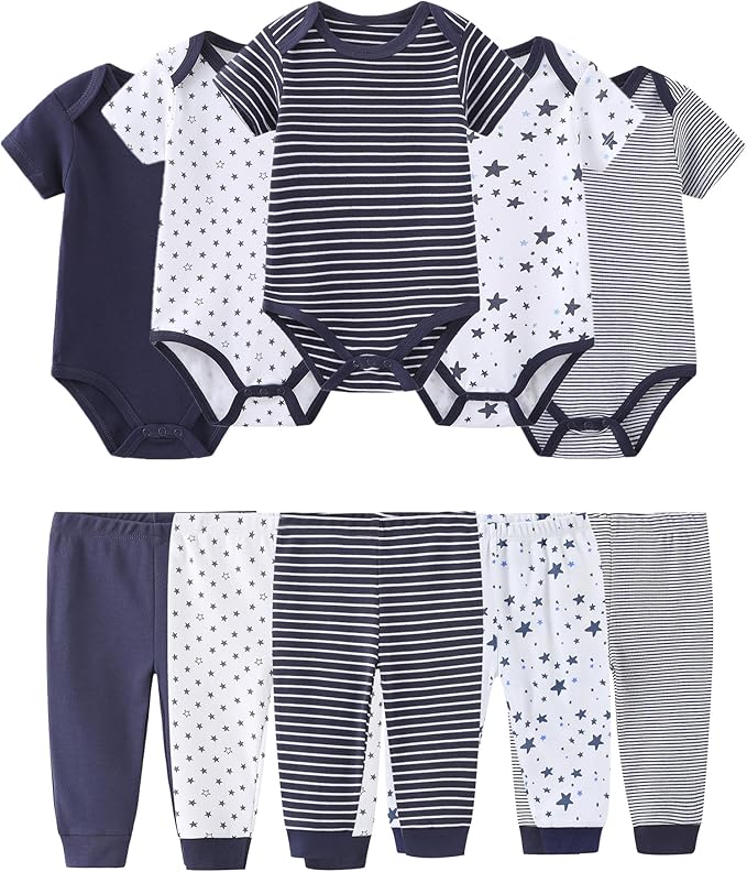 Baby Bodysuit and Pant Set Cotton Ribbed Mix Infant Girl Clothes | Unisex by ZAVBABY