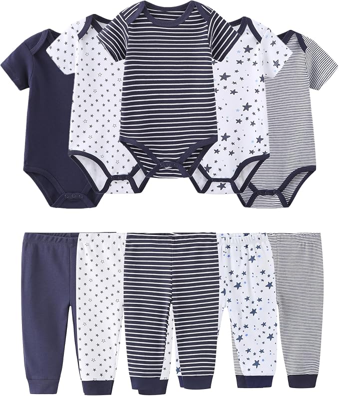 Baby Bodysuit and Pant Set Cotton Ribbed Mix Infant Girl Clothes | Unisex by ZAVBABY