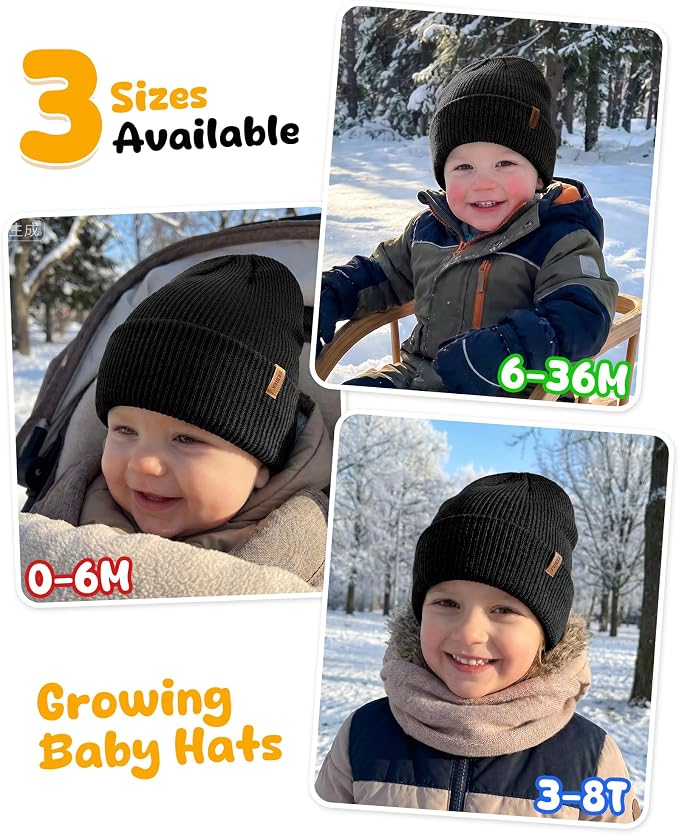 Baby Beanie Toddler Infant Winter Hats Knit Warm Caps - Image 6