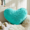 EastTree Heart Pillows, Teal Heart Shaped Pillows, Ultra Soft Extra-Large Fluffy Pillows, Love Throw Pillows Gifts, Women Girls Living Room Decor 15x18 Inch