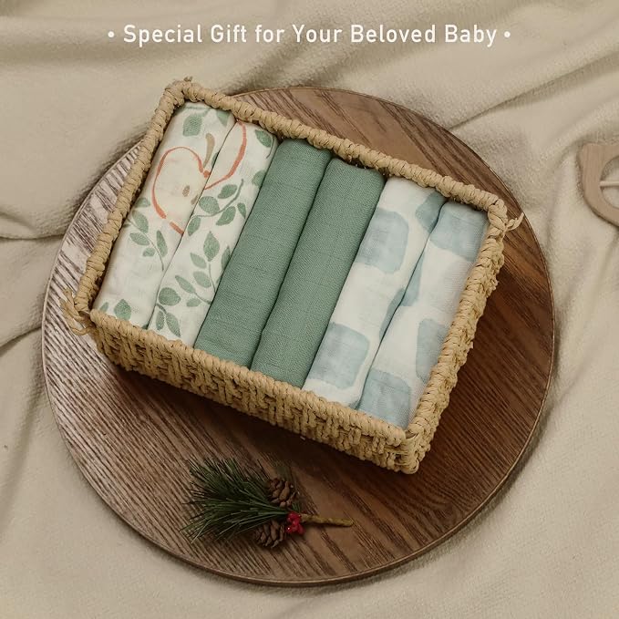 GLLQUEN BABY Receiving Blankets Muslin Swaddle Blanket - Image 8