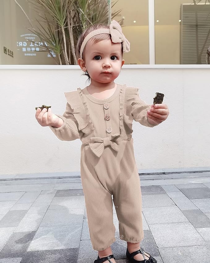 Mioglrie Newborn Baby Girl Clothes 1 Piece Infant Fall Winter Romper Outfit | - Image 2