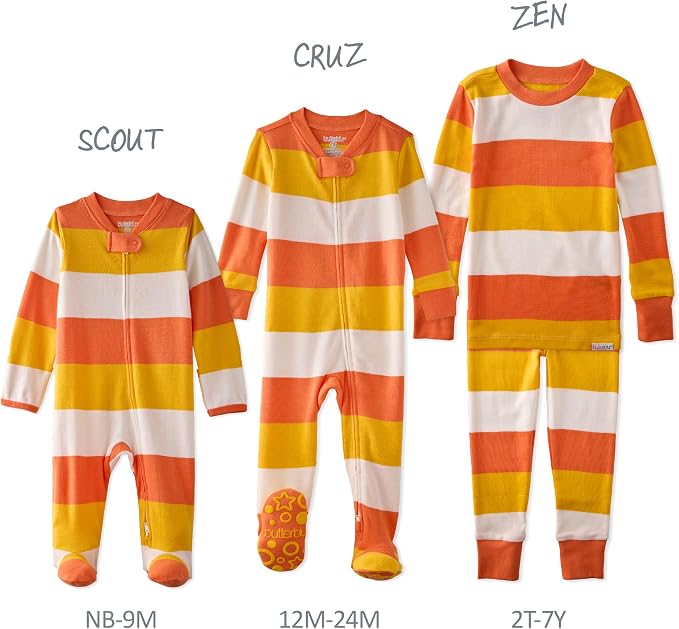 Butterblu Scout Sleep & Play 100% Organic Cotton Footed Zip Front PJs | GOTS - Image 5
