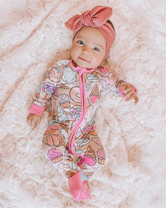 CIYCUIT Baby Girls Cactus Footies Newborn Zip Up Onesie Romper