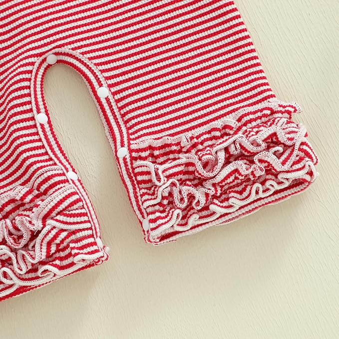 Newborn Baby Girl Clothes Jumpsuit Ruffle Romper Bodysuit Pants Headband - Image 9