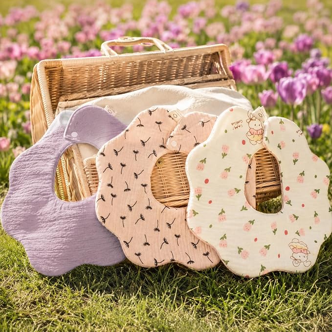 Organic Cotton Muslin Baby Bibs - Image 3