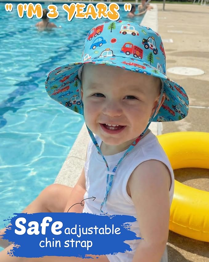 Baby Sun Hat Kids Summer Sun Protection Toddler Bucket Hat Wide Brim Adjustable - Image 6