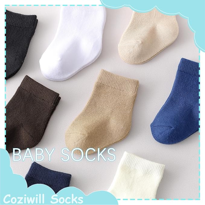 Baby Socks Infant White Crew Socks Baby Girls Soft Newborn Dress Sock Boys - Image 6