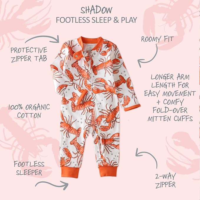 Butterblu Shadow Sleep & Play 100% Cotton Footless Two Way Zip Front PJs - Image 2