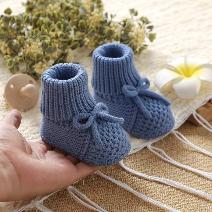 Newborn Shoes Knitted Baby Booties Infant Boys Girls First Walkers | Handmade - Image 2