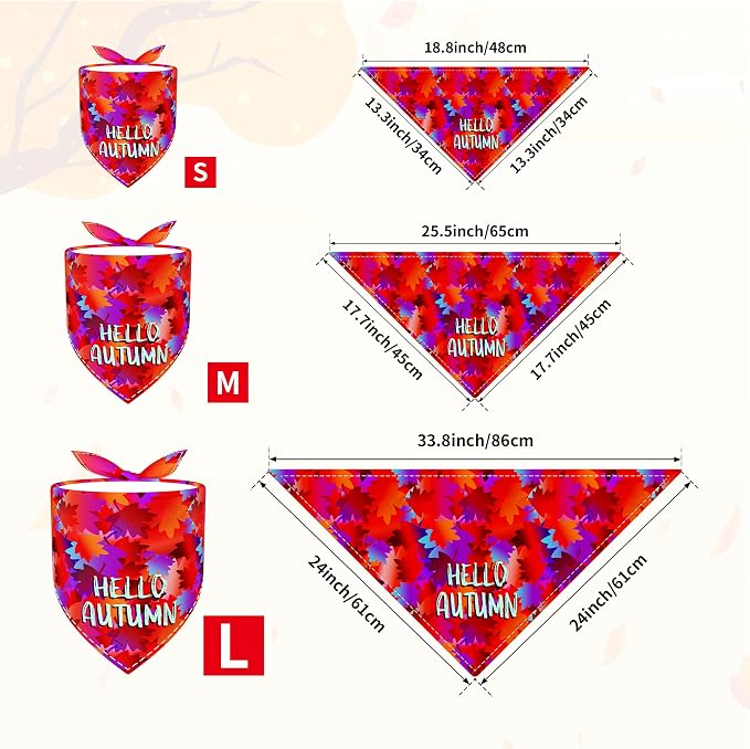 7 Pack Fall Dog Bandanas for Large Dogs Breed 33 Inch XL Autumn Dog Bandana - Image 2