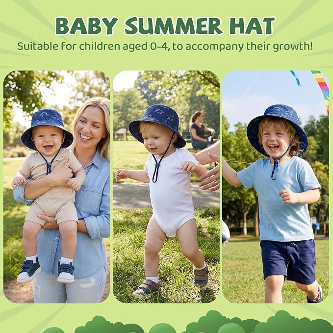 Durio Baby Sun Hat UPF50+ Wide Brim Bucket Hats - Image 5