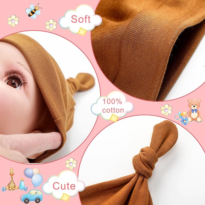 Toulite 10 Set Newborn Baby Socks Hat and Mittens Soft Ankle Sock Newborn - Image 4