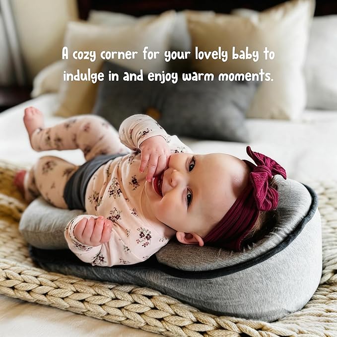 kornsurte Baby Lounger Pillow, Breastfeeding Feeding Pillow Reflux Reducing Spit-Up, Safety Nursing Pillow for Bottle Feeding