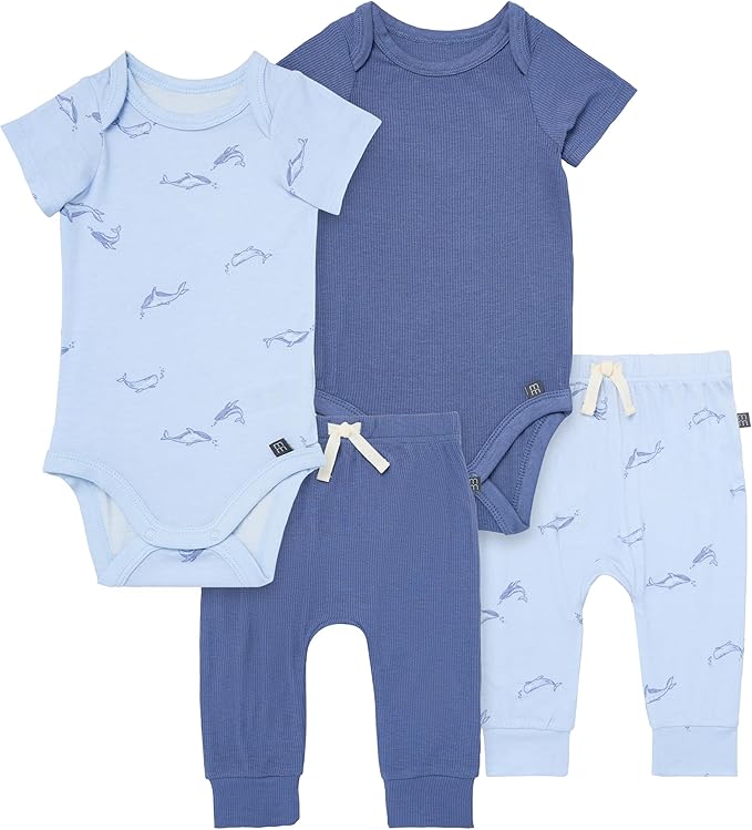Modern Moments by Gerber Baby Viscose 4-Pack Bodysuit & Pant Set by ModernMomentsbyGerber