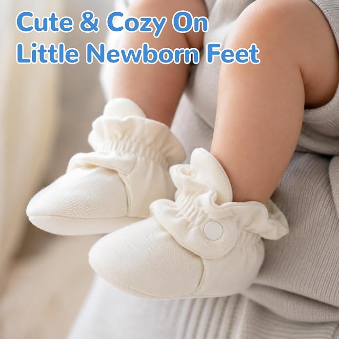 Pro Goleem Unisex Cotton Baby Booties, Warm Cozy Stay-On Baby Slippers - Image 2