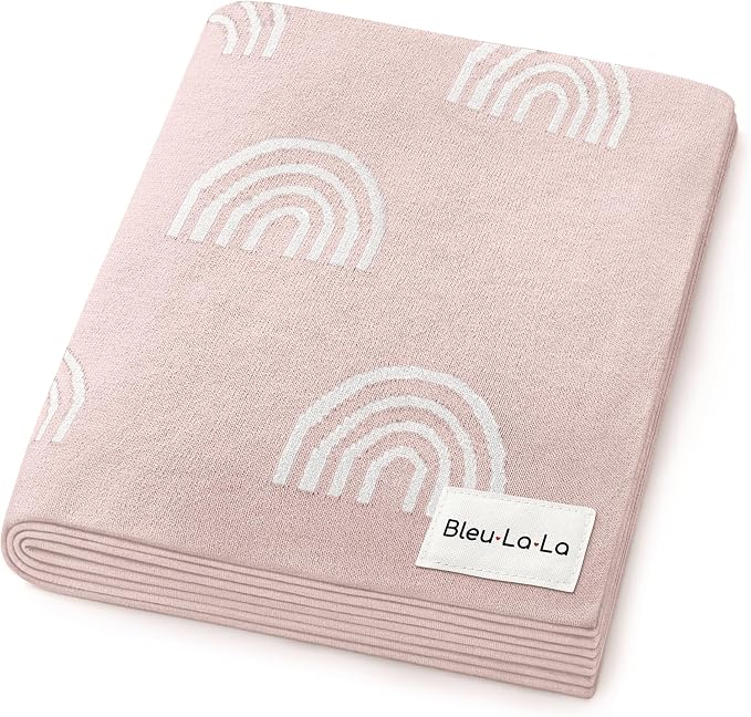 Knit Baby Swaddle Blanket for Girls by BleuLaLa