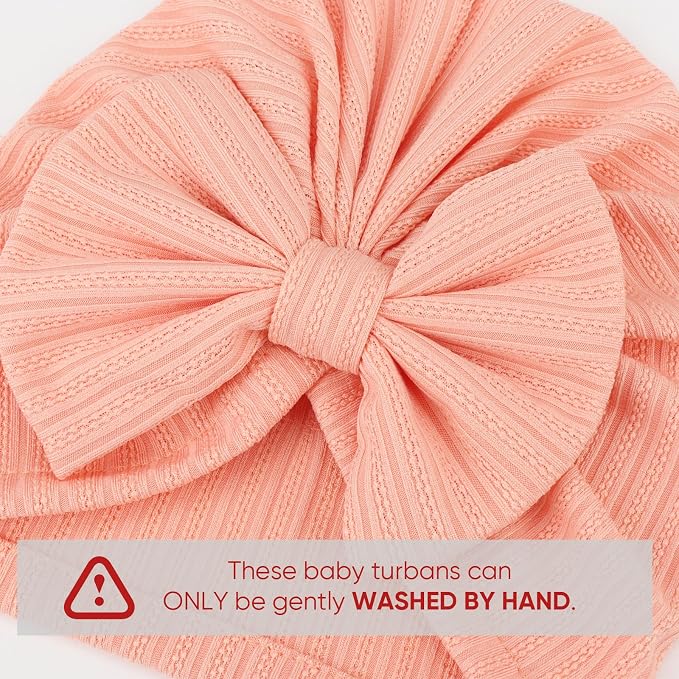 DRESHOW BQUBO 5 Pieces Newborn Baby Turban Hats Bow Baby Infant Beanie - Image 5