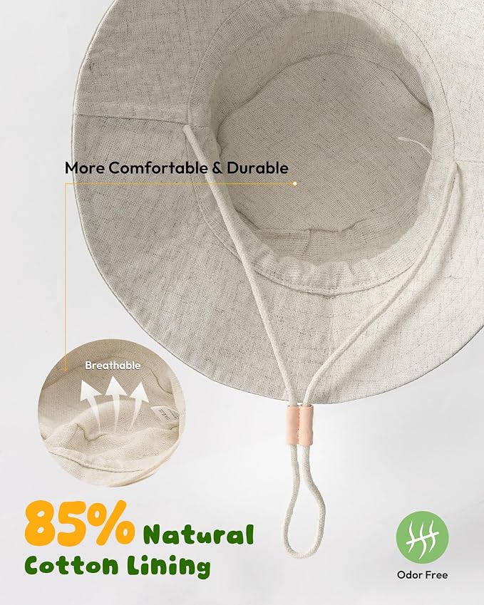 Baby Sun Hat for Toddler Kids Bamboo Rayon Bucket Hat Summer Beach Sun - Image 5