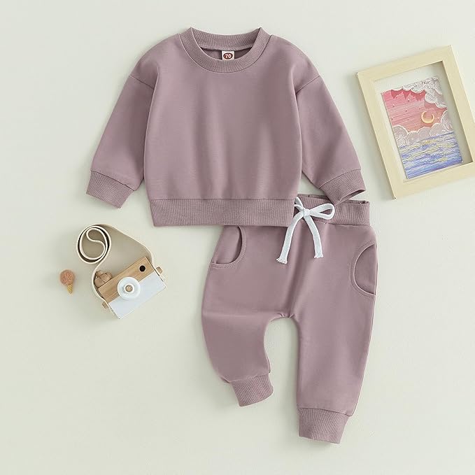 Tiaham Baby Boy Clothes Girl Outfits Fashion Sweatshirt Sweat Pant Kids Toddler Tops Pant Sets