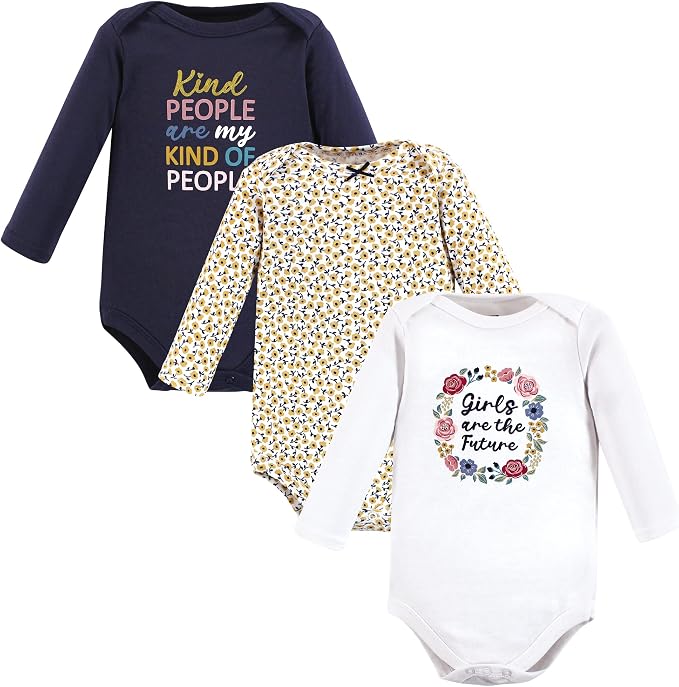 Hudson Baby Baby Girls' Cotton Long-sleeve Bodysuits 3-pack by HudsonBaby