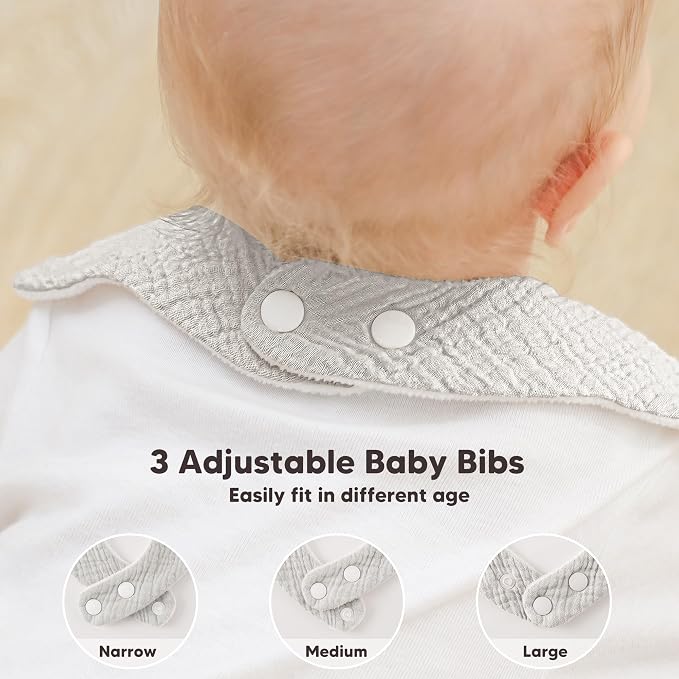 Bearmoss Muslin Baby Bibs for Drooling & Teething Cotton Drool Bib 6 Pack | - Image 5
