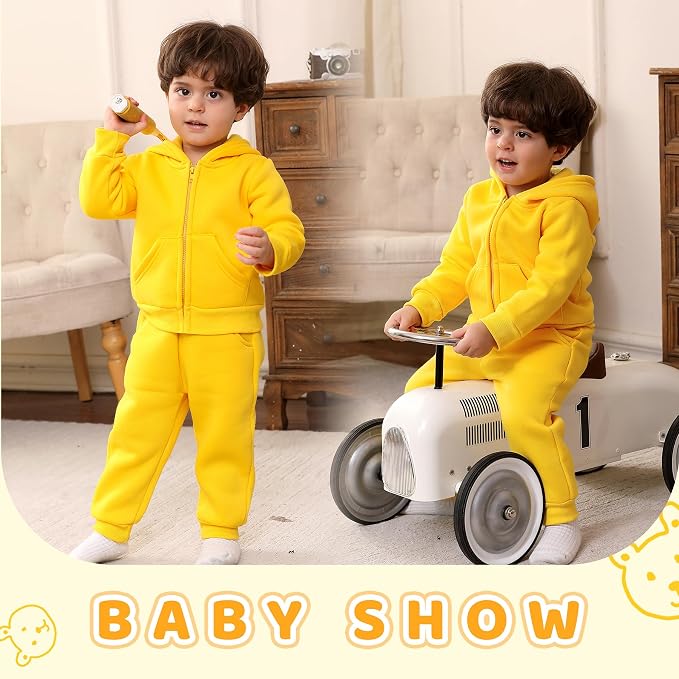 Happy Town Baby Clothes for Girls Boys Clothes Solid Color Zipper Hoodie and - Image 2