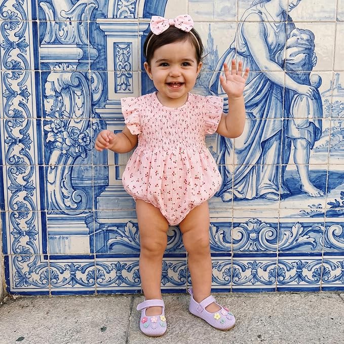 Kavousa Newborn Baby Girl Clothes Summer Bubble Romper Headband Outfit - Image 3