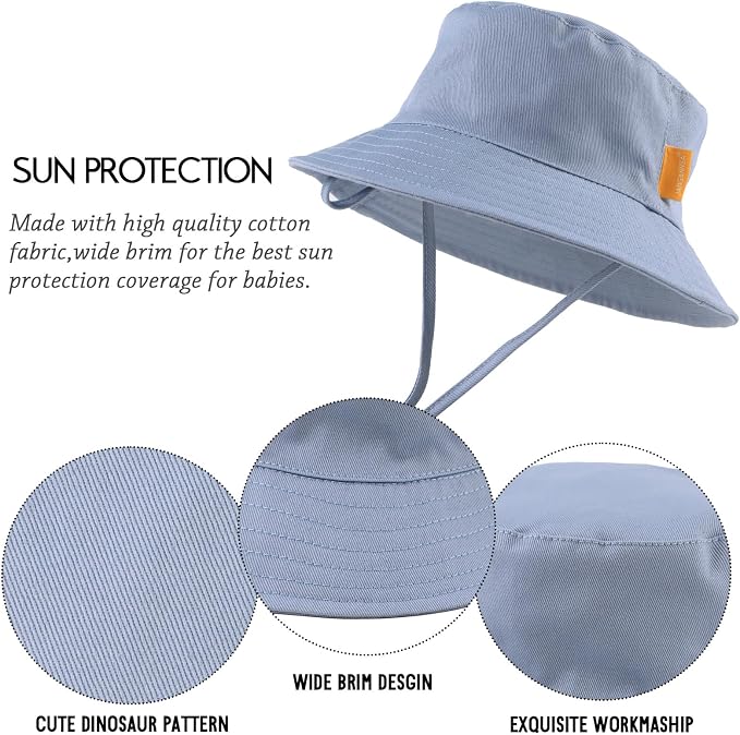 JANGANNSA Cotton Baby Sun Hat Infant Toddler Boys Girls Bucket Hats Summer Sun - Image 5