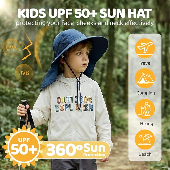Baby Sun Hat with Neck Flap UPF 50+ - Image 2