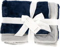 Saranoni Plush Receiving Blanket Soft Baby Blanket Navy Gray 30x40 | Ultra-soft by SaranoniLuxuryBlankets