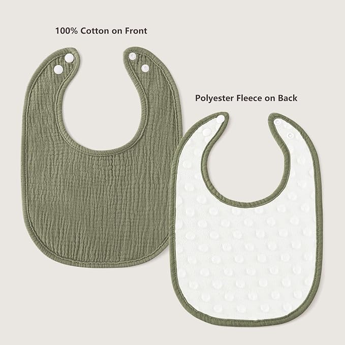 Susurration Muslin Baby Drool Bibs 6Pack Soft Square Adjustable Baby Bandana - Image 2